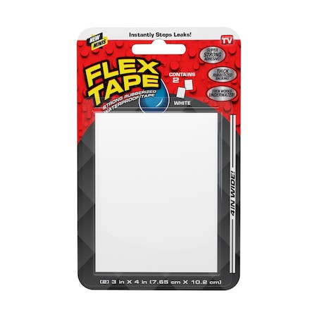 Flex Tape Flex Seal Family of Products Flex Tape MINI 3 in. W X 4 in. L White Waterproof Repair Tape TFSWHTMINI-8